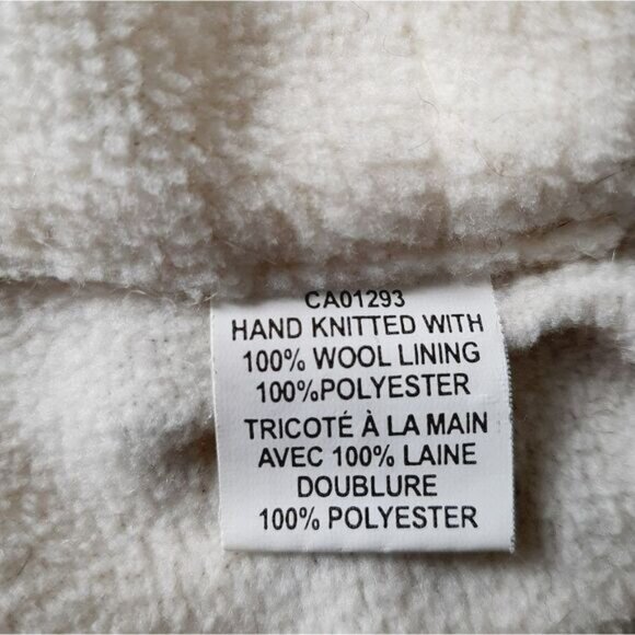 Handmade 100% Wool Chunky Sweater Full-Zip Jacket Fleece Lined Sz S - Picture 12 of 12